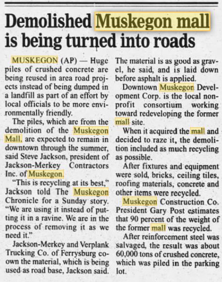 Muskegon Mall - June 2005 Article On Redevelopment (newer photo)